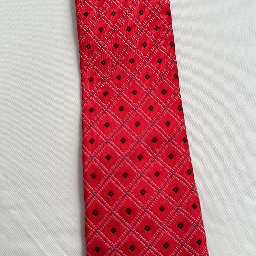 Kalikow boys red multicolor pattern clip on tie